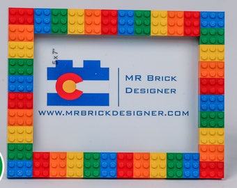 5x7 Rainbow Picture Frame made from LEGO® elements