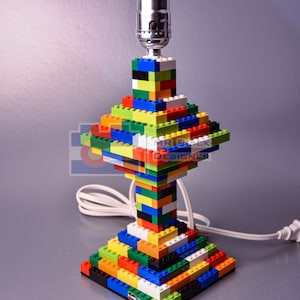 Multi-Color Modern Table Lamp made with LEGO® elements