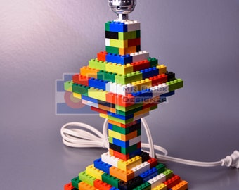 Multi-Color Modern Table Lamp made with LEGO® elements