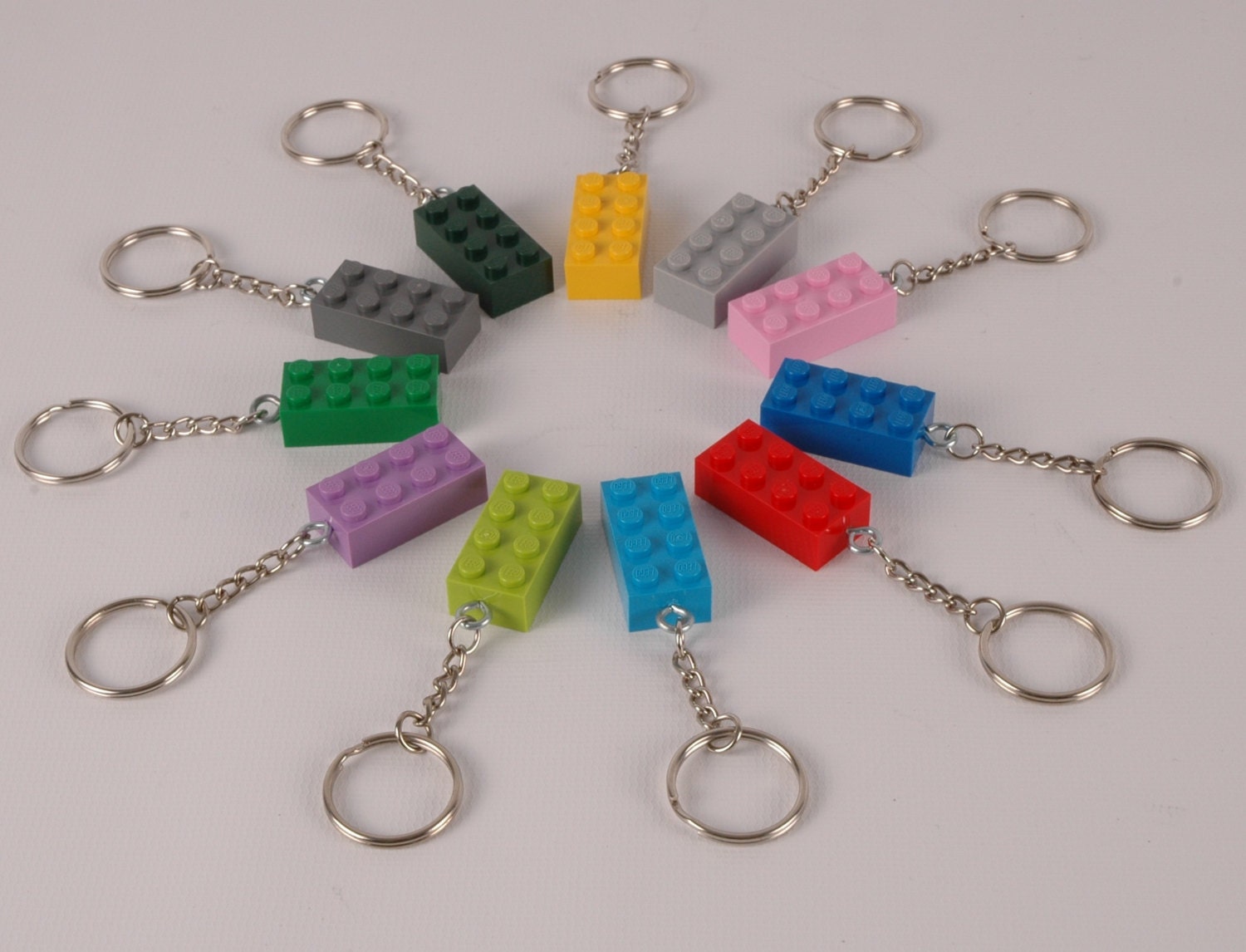 Bulk Packs of Colorful Brick Key Chain Key Ring or Zipper Pull Etsy