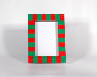 Red and green Christmas 4x6 Picture Frame made with LEGO® bricks