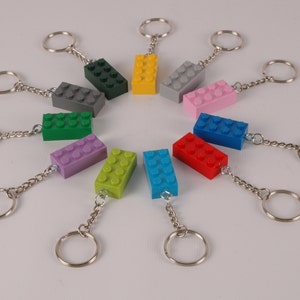 Colorful brick key chain, key ring, or zipper pull
