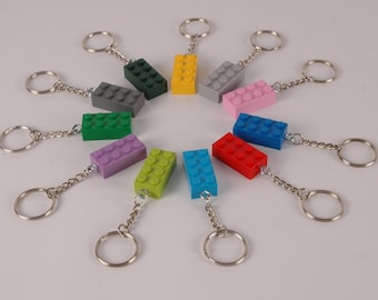 Colorful brick key chain, key ring, or zipper pull