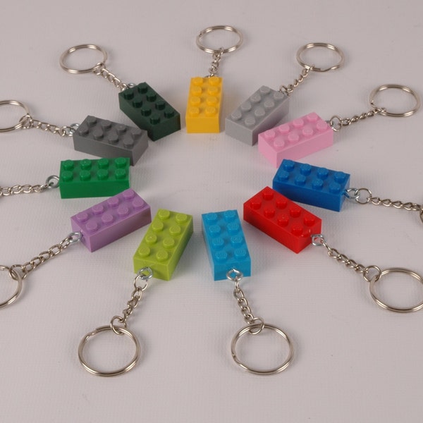 Colorful brick key chain, key ring, or zipper pull