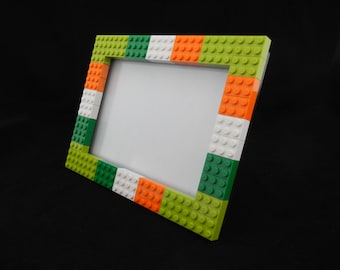 Irish flag themed Picture Frame (5x7 in) made with LEGO® elements