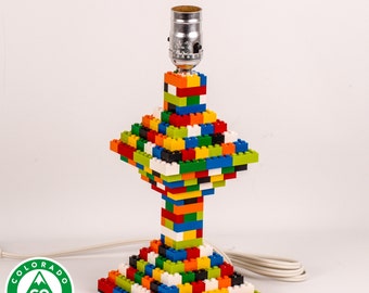 Multi-Color Classic Table Lamp made with LEGO® elements