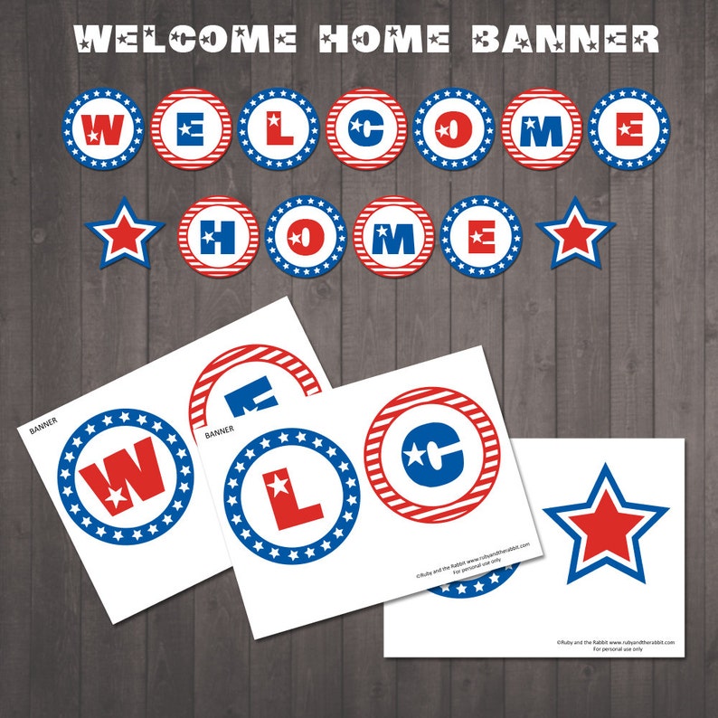 INSTANT DOWNLOAD Printable Home Banner Red White Etsy