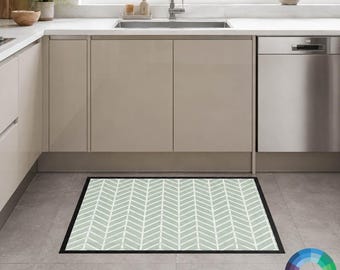 Herringbone Kitchen Mat | Non-Slip Kitchen Floor Mat | Ultra Thin Non Slip | Absorbent Runner Rug