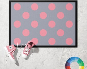 Spotty Doormat | Ultra Thin Door Mat | Non-Slip Absorbent Mat | Personalised Custom Colour Doormat | Housewarming Gift