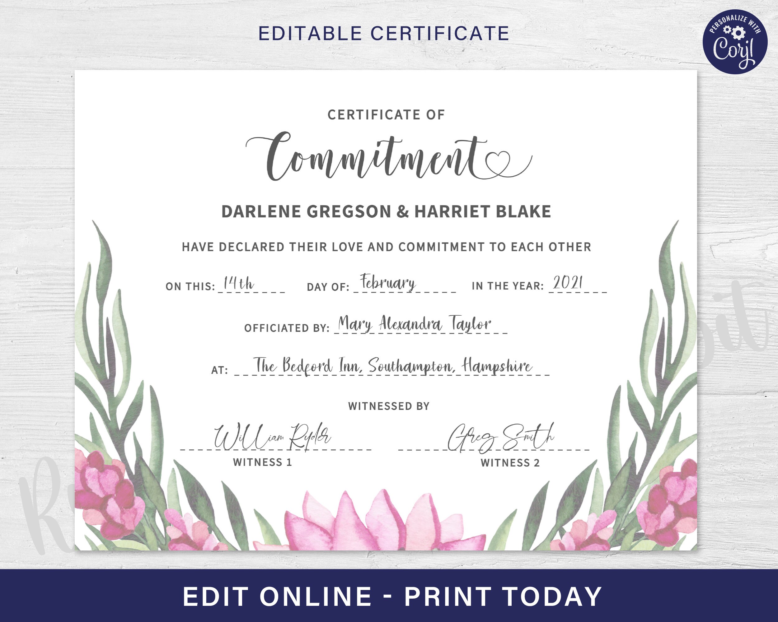 Certificate Of Commitment EDITABLE Commitment Certificate Commitment Certificate Of Commitment EDITABLE Commitment Certificate Commitment