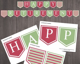 Happy Retirement banner - INSTANT DOWNLOAD