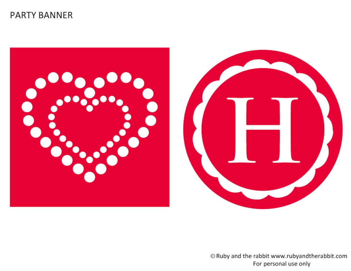 PRINTABLE 'happy valentine's day' banner DIY | Etsy