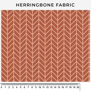 Terracotta Herringbone Upholstery Fabric | Dining Chair, Sofa, Cushion, Curtain, Outdoor Material | Linen, Velvet, Leatherette, Oilcloth