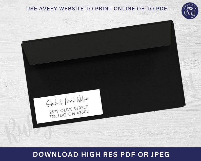 Simple Return Address Labels Editable Avery 5160 Label Etsy