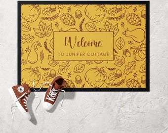 Autumn Sketch Doormat | Ultra Thin Door Mat | Non-Slip Absorbent Mat | Personalised Custom Doormat | Housewarming Gift