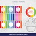 Rainbow Cupcake Toppers PRINTABLE Happy Birthday and Blank - Etsy