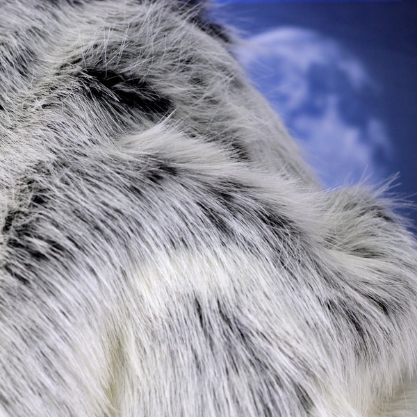 NEW size! 8" L x 5" W, Abominable snowman white wolf faux fur fabric Cosplay fur, fashion fur, collar fur, stuffed animal fur, monster