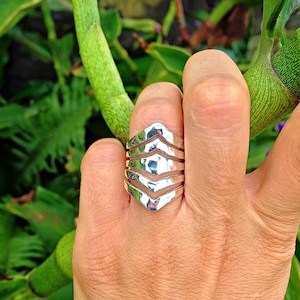 Makoa Hammered Sterling Silver Layered Ring