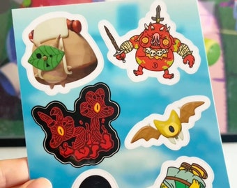 Zelda Tears of the Kingdom Sticker Sheet | 2D Modeled | Video Game Vinyl Sticker Sheet