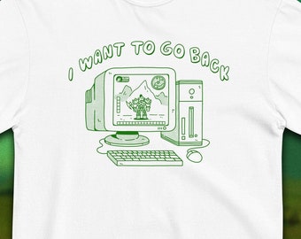 I Want to Go Back | MMO Y2K Nostalgia Video Game T-Shirt