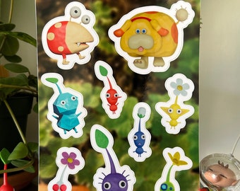 Plant Friends Sticker Sheet | 3D Modeled | Video Game Vinyl Stickers