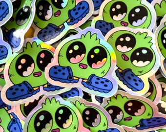 JubJub with Crocs Sticker | Y2K Nostalgia | Digital Pet Holographic Vinyl Stickers