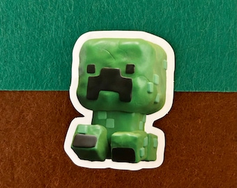 Clay Creeper Sticker | 3D Modeled | Video Game Vinyl Stickers