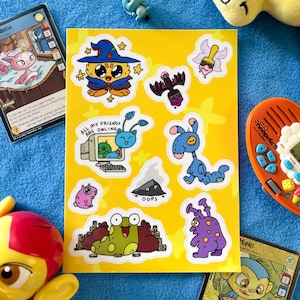 Neopets Sticker Sheet | Y2K Nostalgia | Digital Pet Vinyl Sticker Sheet
