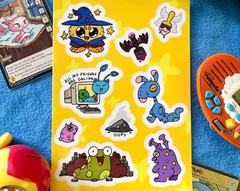 Neopets Sticker Sheet | Y2K Nostalgia | Digital Pet Vinyl Sticker Sheet