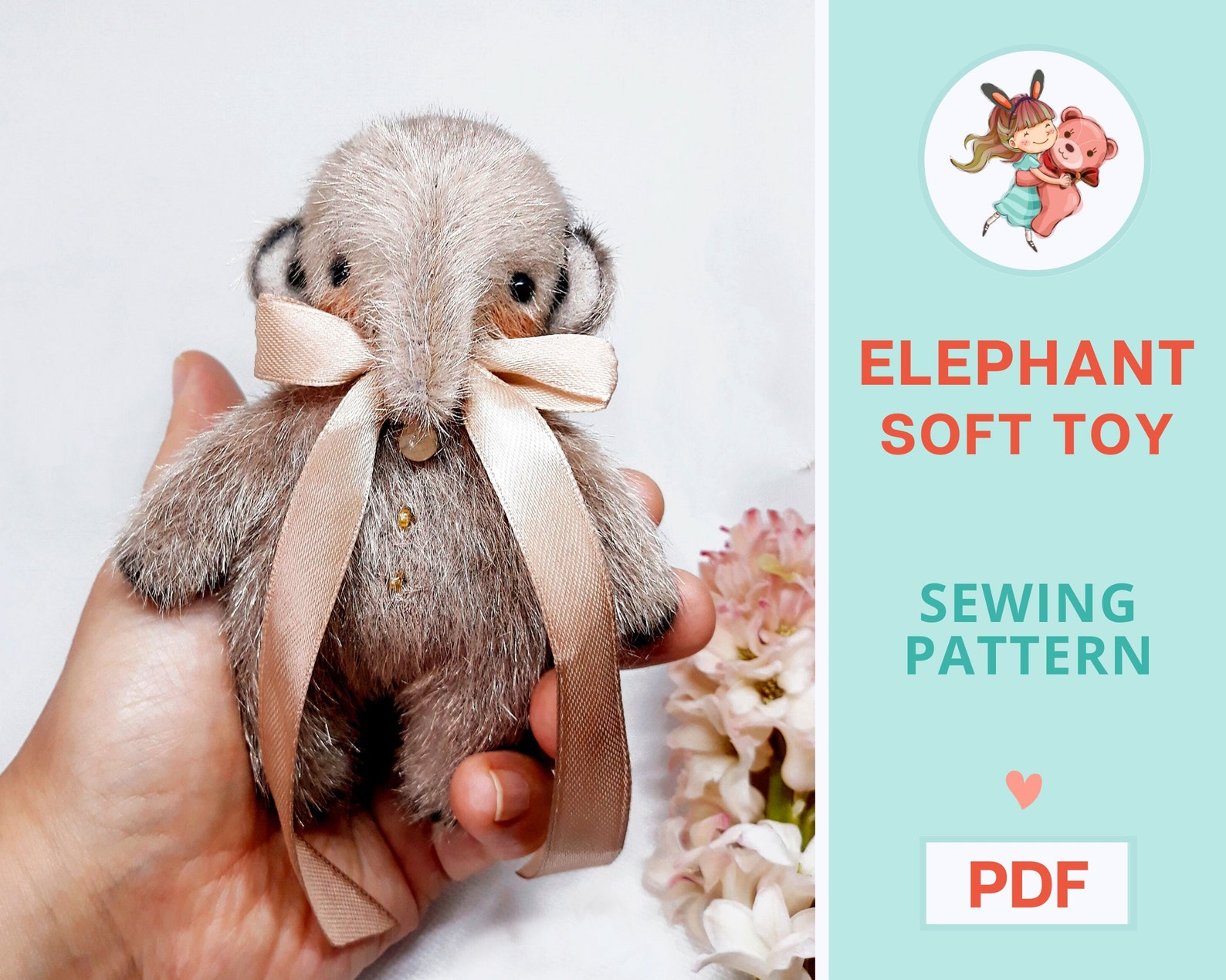 PDF Pattern Soft Toy Elephant DIY Sewing Stuffed Elephant soft | Etsy