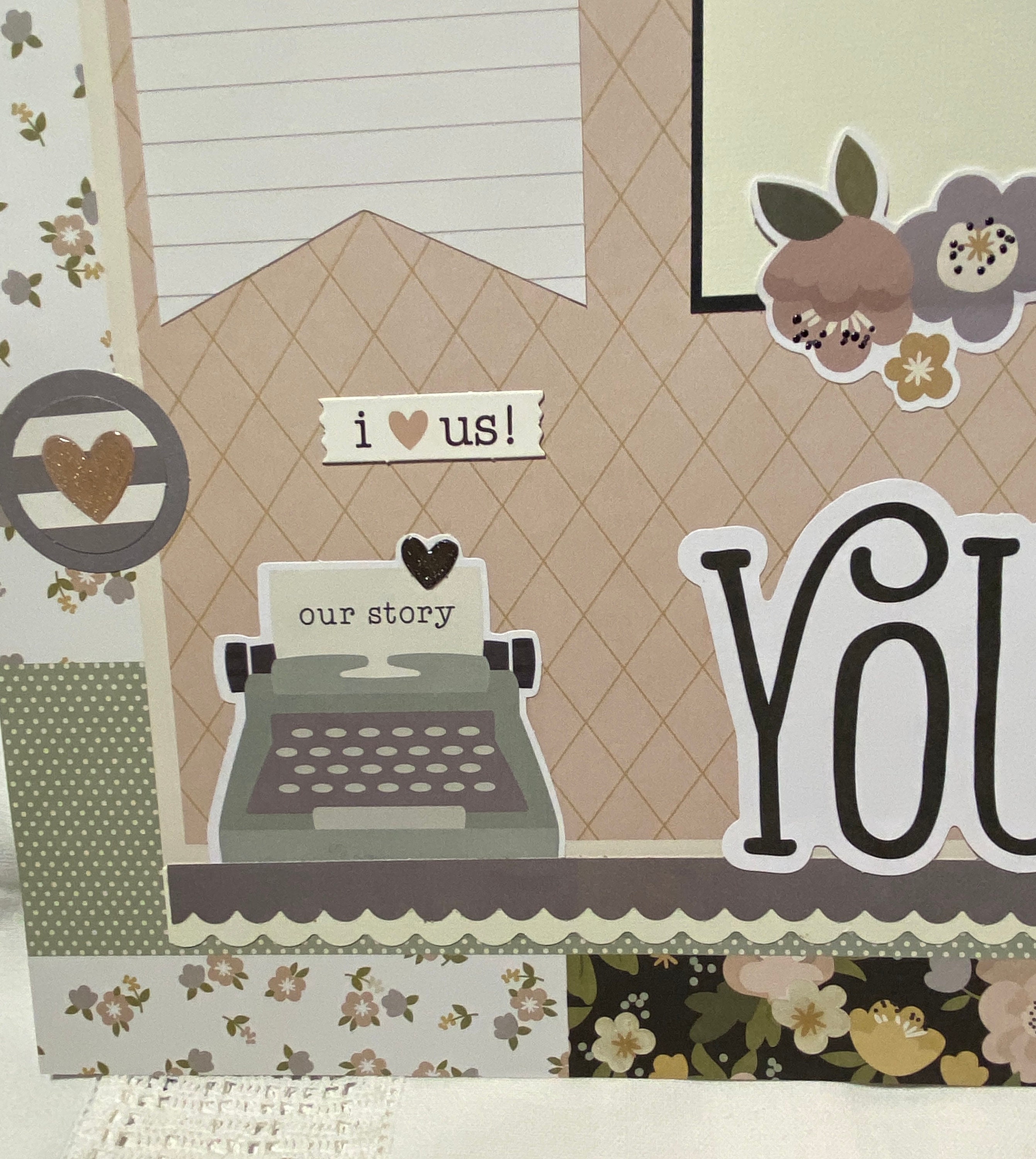 Pre Made Double Layout 12x12 YOU AND ME Love Story Delicate Browns ...