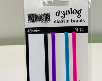 Dylusions Dyalog  Elastic Bands by Dyan Reaveley 4/pkg (DYT60550) NEW  Ranger