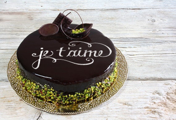 Je Taime Cake Gateau Au Pochoir Pochoir Rond Pour La Etsy France