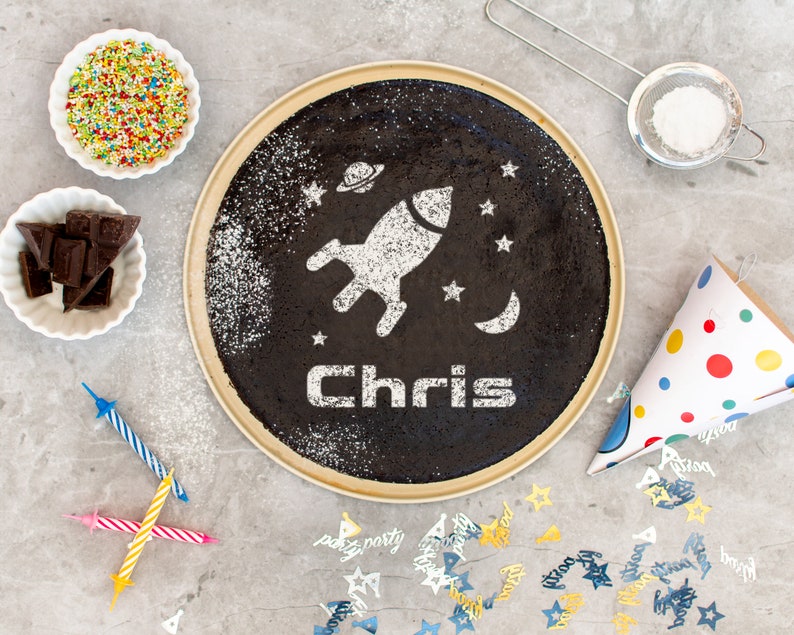 Rocket ship Cake Stencil EASY Birthday cake decoration #R019