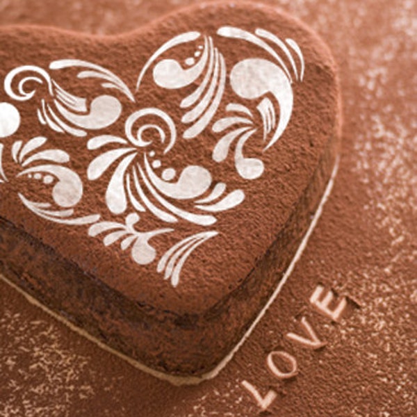 Heart Texture stencil cake- Round stencil for cake decoration. Serial number- R055