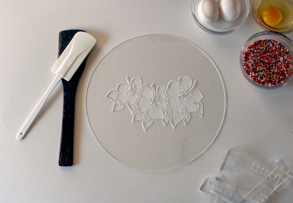 Three Flowers Stencil Cake Round Stencil for Cake Decoration. Etsy