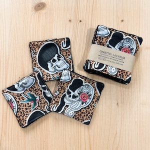 7 Rockabilly washable cotton wipes