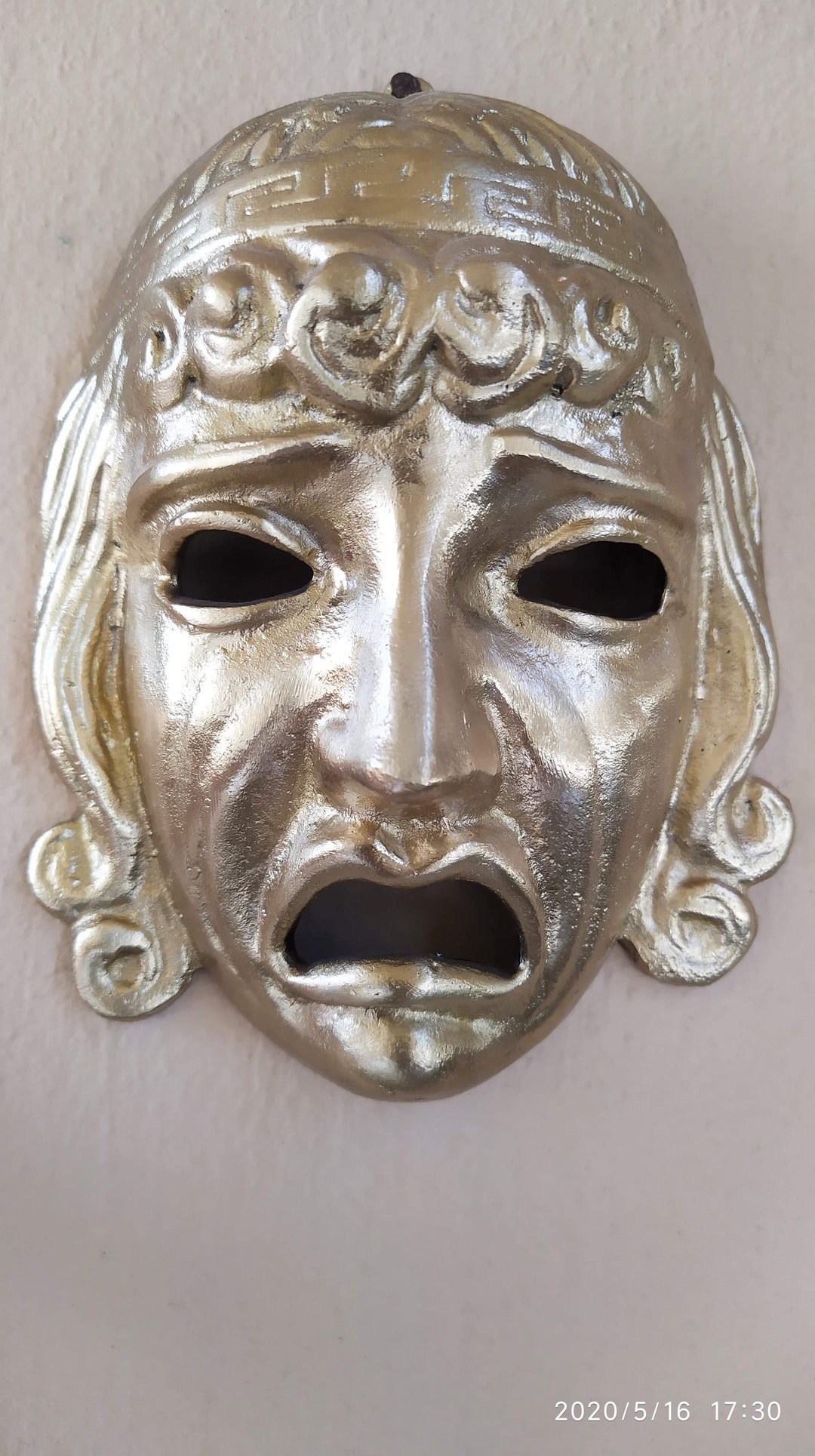 Bronze Handmade Greek Mask tragedy Etsy