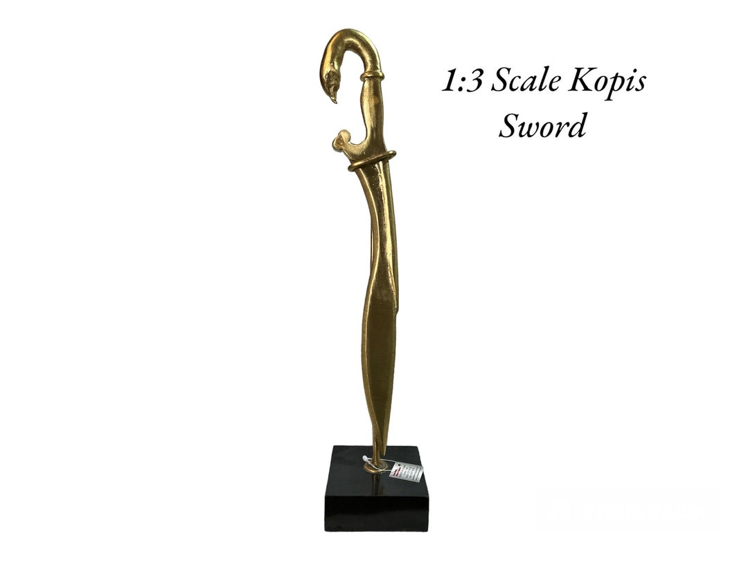 Bronze Kopis Sword Sword of Alexander the Great on Marble Base 1 : 2.5 ...