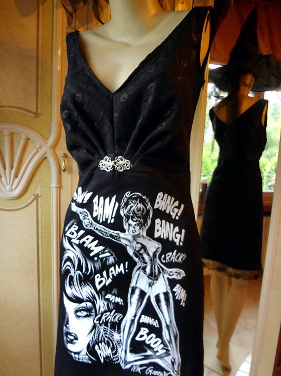 magenta and black dress