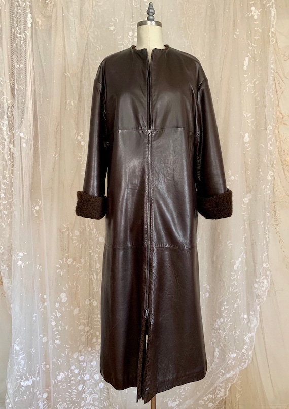calvin klein leather coat