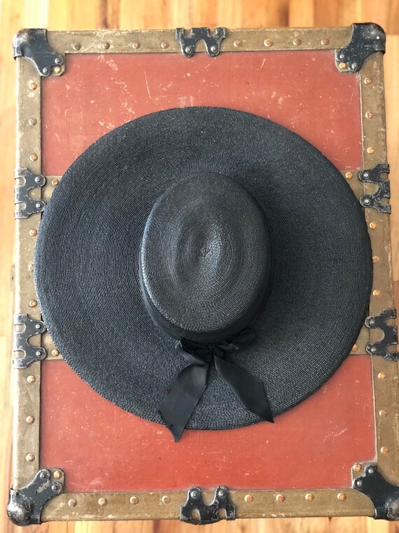 Rare 1900's Hat / Woven Straw Sun Hat / Antique H… - image 8