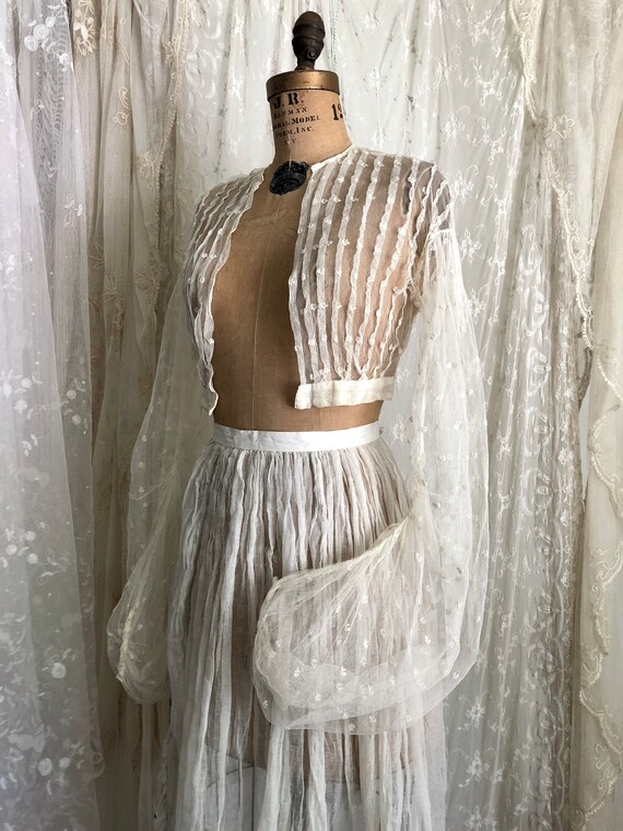 Rare Antique Civil War Period Net Lace Blouse / 18