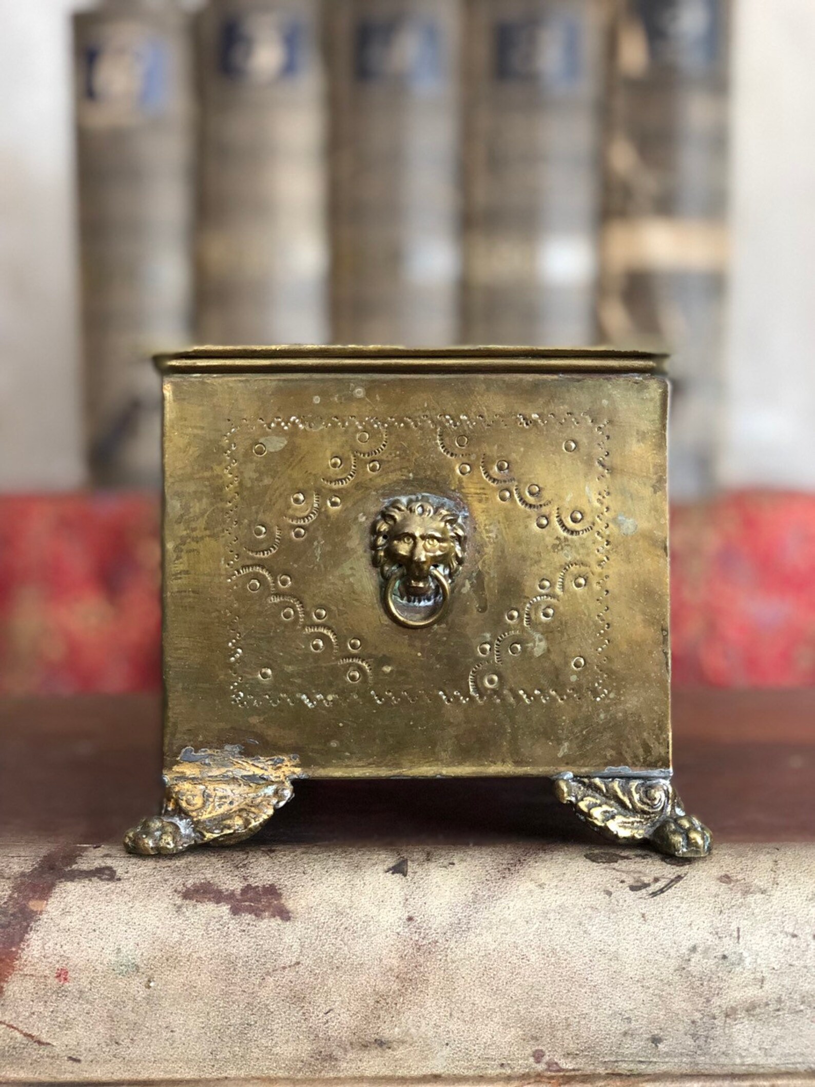 Antique German Brass Repoussé Humidor / Man Cave Decor / Arts Etsy