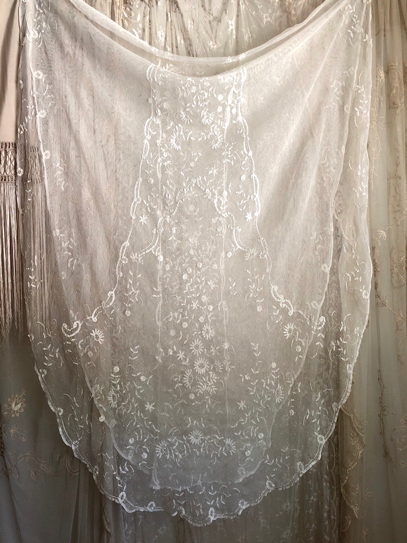 Exquisite Antique Brussels Lace Wedding Veil / Silk Net Lace Etsy
