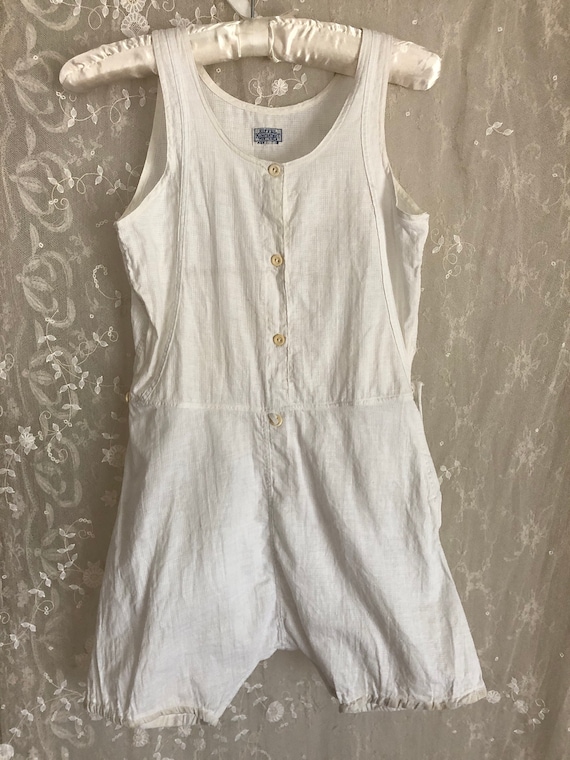 Rare Antique Childs Pajamas / Cotton Onesie / Todd
