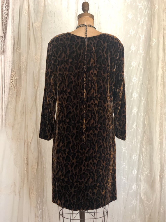 Vintage ARNOLD SCAASI Dress / Leopard Print / Vel… - image 4