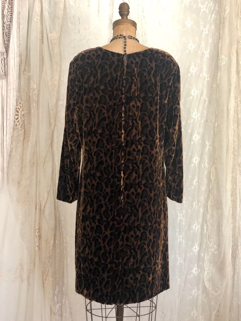 Vintage ARNOLD SCAASI Dress / Leopard Print / Velvet Dress / | Etsy
