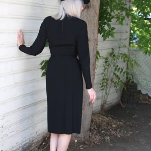 Vintage 1940s Dress / Little Black Dress / Art deco Dress / Rayon / Black / Size Small image 4