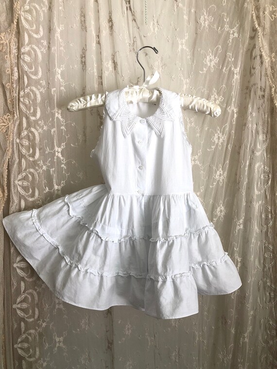 Adorable 50's Skamperette White Toddler Dress